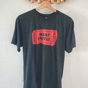 American Apparel Dark Gray T-Shirt with Red Graphic